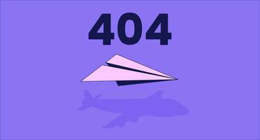 papier avion avec ombre Erreur 404 éclat message. moulage avion ombre. site Internet atterrissage page ui conception. ne pas a trouvé dessin animé image, rêveur vibrations. vecteur plat illustration avec Années 90 rétro Contexte