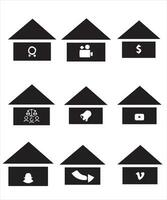 ensemble d'icônes fines de maisons et de biens immobiliers. collection de symboles de contour. trait vectoriel modifiable. 256x256 pixels parfait évolutif à 128px, 64px...