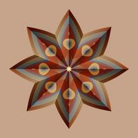 cette est une polygonal modèle. cette est une marron géométrique mandala. asiatique floral modèle. vecteur