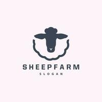 mouton ferme logo conception inspiration Facile silhouette rétro typographie vecteur