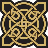 vecteur or et noir celtique nouer. ornement de ancien européen peuples. le signe et symbole de le irlandais, écossais, les bretons, francs