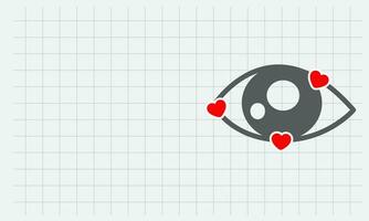 en bonne santé yeux. représenté avec un contour de un œil et une l'amour symbole avec une cœur. vecteur