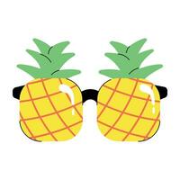 branché Ananas des lunettes vecteur