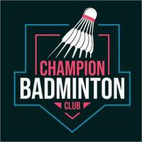 badminton club, équipe ou tournoi logo, icône, emblème et badge vecteur