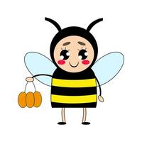 dessin animé personnage dans abeille costume. vecteur illustration. tout éléments sont isolé