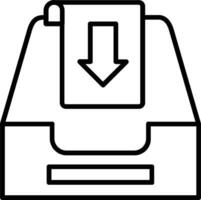 icône de ligne de boîte de réception vecteur