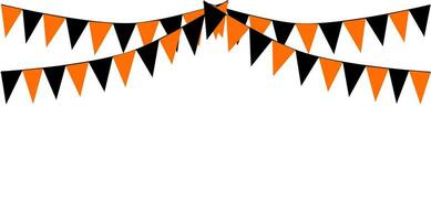 bruant pendaison Orange noir drapeaux Triangles bannière Contexte. Halloween, astuce, traiter, nuit, récolte, l'automne, action de grâces, goutte, citrouille, faire la fête, fête concepts. vecteur