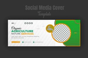 biologique nourriture et agriculture, aménagement paysager, jardinage, agro ferme prestations de service social médias Publier conception pour agriculture promotion sur chronologie couverture ou la toile bannière modèle prospectus polyvalent utilisé vecteur