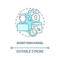 court terme modèle turquoise concept icône. temporaire ouvrier. il recrutement modèle abstrait idée mince ligne illustration. isolé contour dessin. modifiable accident vasculaire cérébral vecteur