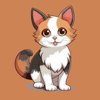 illustration de mignonne chat kawaii chibi style dessin animé personnages vecteur isolé