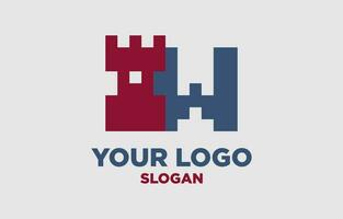 lettre w Royaume numérique style vecteur logo conception