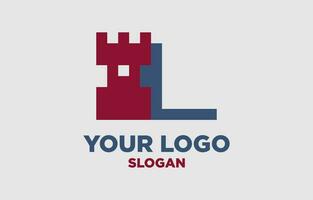 lettre l Royaume numérique style vecteur logo conception