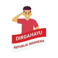 gens qui sont respectueux commémorer le indépendance de Indonésie vecteur
