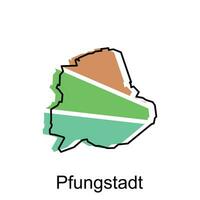 carte de pfungstadt ville. vecteur carte de le allemand pays. vecteur illustration conception modèle