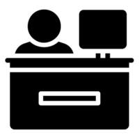 icône de glyphe de bureau d'information vecteur