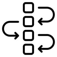 icône de ligne d'organigramme vecteur