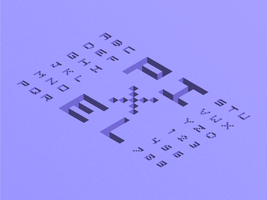 Alphabet isométrique pixel 3D vecteur