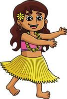 fille Faire le hawaïen Danse été clipart vecteur