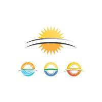 soleil, vecteur, illustration, icône, levers de soleil, paysage, et, extérieur, logo, entreprise vecteur