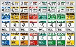 tension dangereuse ci-dessus empêcher la mort ou des blessures graves se produira signe symbole vecteur