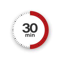 30 minutes minuteur. chronomètre symbole dans plat style. modifiable isolé vecteur illustration.