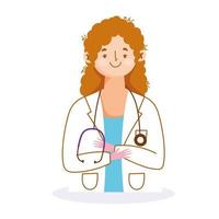 personnage de femme médecin vecteur