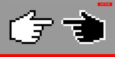 pointeur noir et blanc main curseurs icônes vector illustration