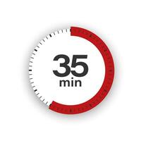 35 minutes minuteur. chronomètre symbole dans plat style. modifiable isolé vecteur illustration.