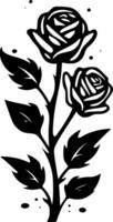 des roses, noir et blanc vecteur illustration