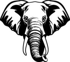 éléphant, noir et blanc vecteur illustration