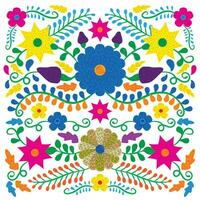 traditionnel mexicain fleur broderie vecteur illustration conception