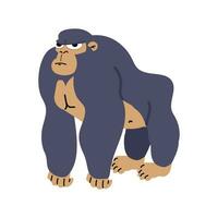 mignonne gorille dessin animé personnage plat vecteur