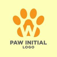 lettre w chien pattes initiale vecteur logo conception