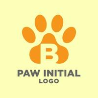 lettre b chien pattes initiale vecteur logo conception