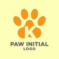 lettre k chien pattes initiale vecteur logo conception