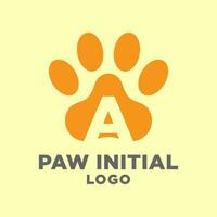 lettre une chien pattes initiale vecteur logo conception