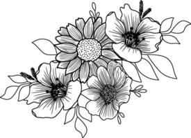 esquisser de floral arrangement illustration vecteur