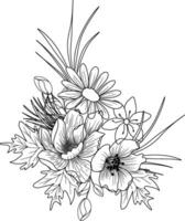 esquisser de floral arrangement illustration vecteur