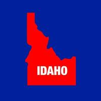 Idaho Etat carte icône sur bleu Contexte. Idaho Etats-Unis Etat carte. vecteur