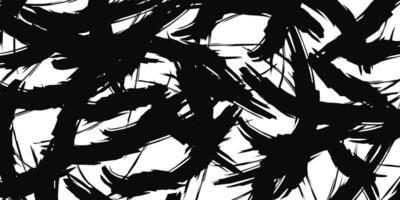 une noir et blanc abstrait La peinture avec beaucoup différent coups vecteur