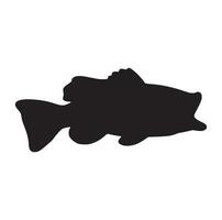 noir et blanc de grande bouche basse poisson vecteur