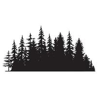 arbres vintage et silhouettes de forêts définies dans une illustration vectorielle isolée de style monochrome vecteur