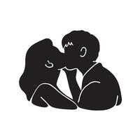 expérience le la magie de l'amour avec cette captivant illustration de une silhouette de une embrasser couple. une intemporel symbole de affection. vecteur