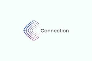 marque Nouveau demi-teinte lien réseau affaires entreprise logo vecteur