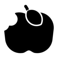 Pomme mangé vecteur icône