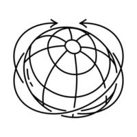 icône mondiale. doodle dessinés à la main ou style d'icône de contour vecteur