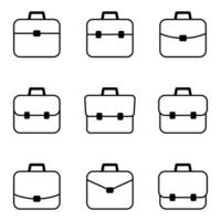 mallette icône. affaires sac icône. valise, portefeuille symbole, ligne style pictogramme isolé sur blanc Contexte. vecteur
