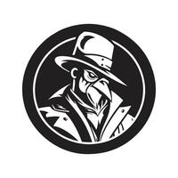 coq soldat, ancien logo ligne art concept noir et blanc couleur, main tiré illustration vecteur
