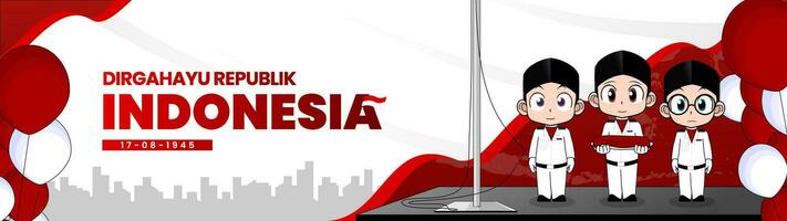 Indonésie indépendance journée - pengibar Bendera vecteur