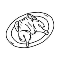 icône ayam goreng. doodle dessinés à la main ou style d'icône de contour vecteur